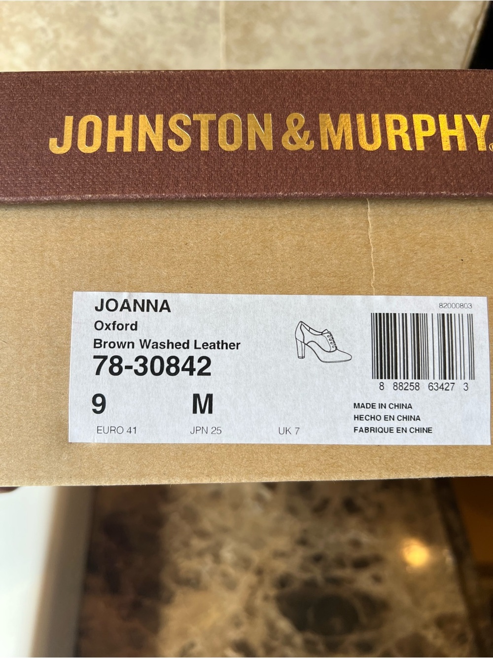Johnston & Murphy Joanna Brown Washed Leather Oxford - Women's